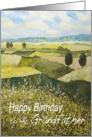 Landscape with trees,wildflowers - Happy Birthday Grandfather card