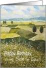 Landscape with trees,wildflowers - Happy Birthday Son in Law card