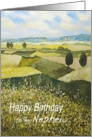 Landscape with trees,wildflowers - Happy Birthday Nephew card