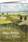 Landscape with trees,wildflowers - Happy Birthday Father card