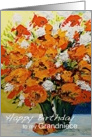 Red,White,Orange Flowers in a Vase - Happy Birthday Grandniece card
