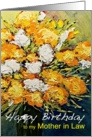 White & Orange Flowers in a Vase - Happy Birthday Mother in Law card