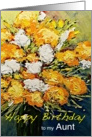 White & Orange Flowers in a Vase - Happy Birthday Aunt card