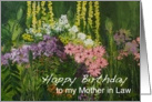 Mixed Flowers in a Garden - Happy Birthday Mother in Law card