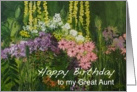 Mixed Flowers in a Garden - Happy Birthday Great Aunt card