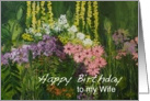 Mixed Flowers in a Garden - Happy Birthday Wife card