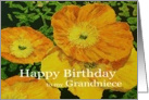 Large Orange Poppies - Happy Birthday Grandniece card