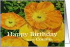 Large Orange Poppies - Happy Birthday Cousin card