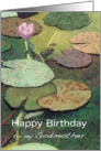 Pink Water Lily & Pods - Happy Birthday Godmother card