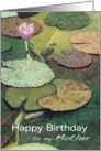 Happy Birthday Mother - Pink Water Lily & Pods card