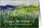 Happy Birthday Grandniece - Landscape with Wildflowers card