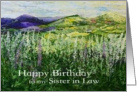 Happy Birthday Sister in Law - Landscape with Wildflowers card