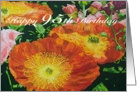 Happy 95th Birthday - Orange Poppies card