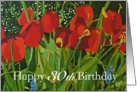 Happy 30th Birthday - Red Tulips card