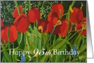 Happy 95th Birthday - Red Tulips card