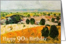 Happy 90th Birthday - Landscape Mountains, Hills, and Trees card