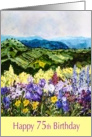 Happy 75th Birthday - Landscape and flower garden card