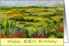 Happy 55th Birthday - Landscape and Red Wildflowers card