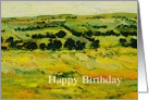 Happy Birthday - Yellow Valley with Hills and Fields card