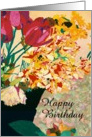 Happy Birthday - Red and Yellow Tulips card