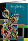 Happy Birthday - Geo Abstract card