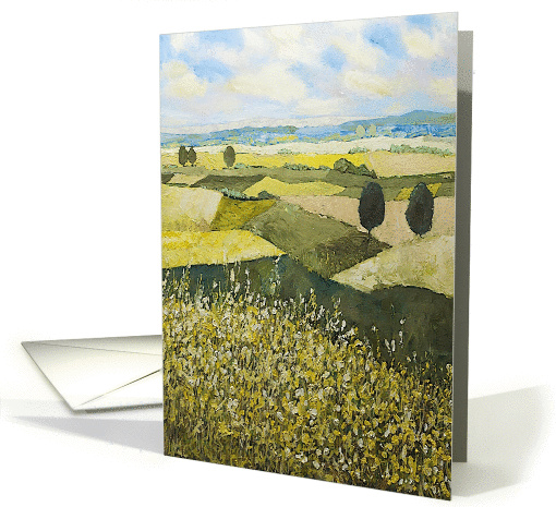 Blank Note Card -Sky,hills,wildflowers card (1114366)