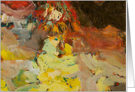 Blank Note Card -Red, Yellow Abstract Painting card