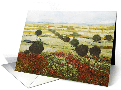 Blank Note Card - Red Wildflowers card (1114444)
