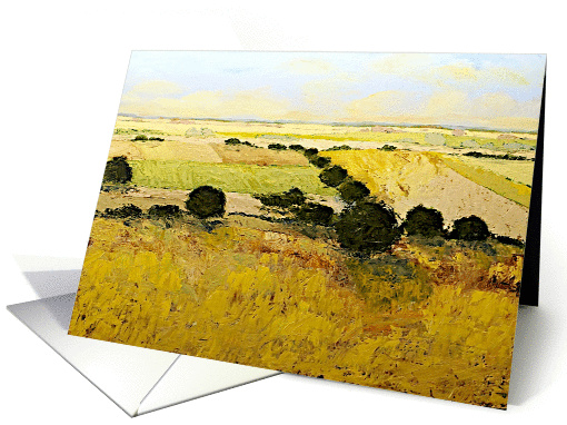 Yellow Fields with Trees - Blank Note card (1114726)
