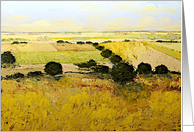 Yellow Fields with Trees - Blank Note Card