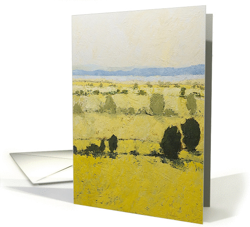 Blank Note Card - Soft Grass fields with trees card (1114728)