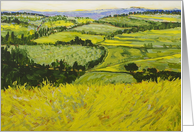 Blank Note Card - Wild Grasses and vineyards under sky card