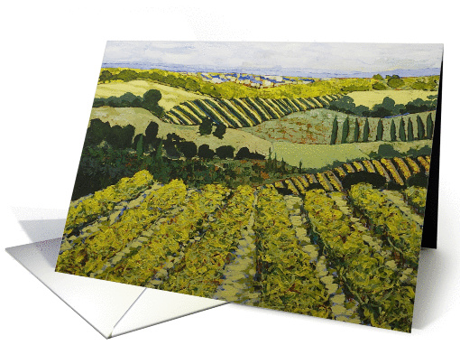 Blank Note Card -Vineyards, Fields, and Village card (1114808)