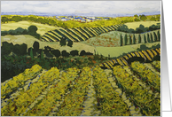 Blank Note Card -Vineyards, Fields, and Village card