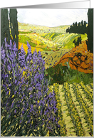 Blank Note Card -Vineyards and Blue Bush card