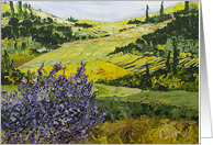 Blank Note Card -Blue Bush and countryside card