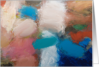 Blank Note Card -Blue,White,Pink Abstract card