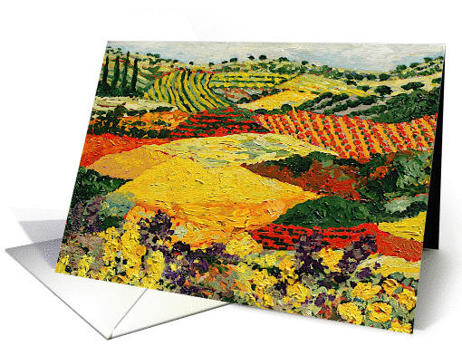 All Occasion Blank Note Card - Red and Yellow Fields card (1115234)