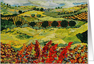 All Occasion Blank Note Card - Red Wildflowers Green Fields card