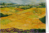 All Occasion Blank Note Card - Purple Flowers and Yellow Fields card