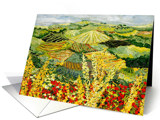 All Occasion Blank Note Card - Yellow and Red Flowers and... (1115262)