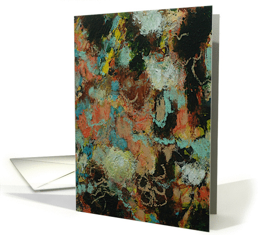 All Occasion Blank Note Card - Orange and Blue Abstract card (1115328)