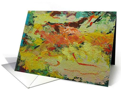All Occasion Blank Note Card - Orange and Yellow Abstract card