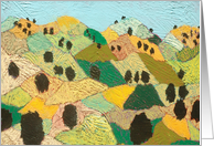 All Occasion Blank Note Card - Green Fields and Trees card