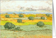 All Occasion Blank Note Card - Soft Yellow and Green Fields card