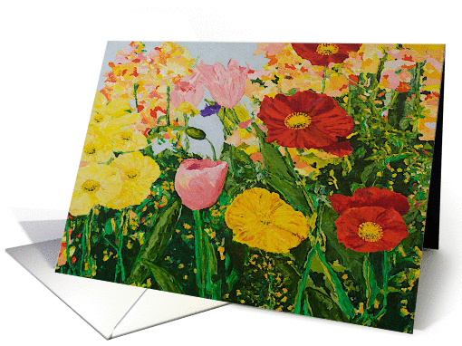 All Occasion Blank Note Card - Tulips and Poppies card (1115862)