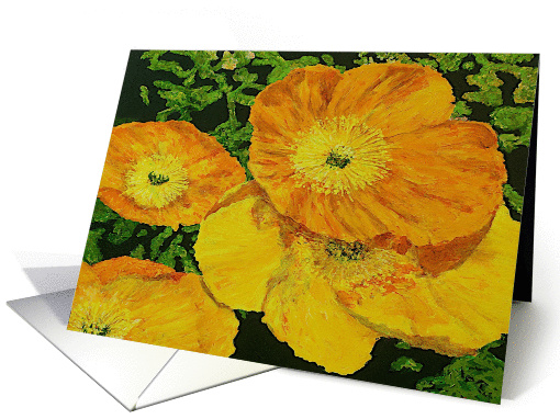 All Occasion Blank Note Card - Orange Poppies card (1115868)