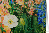 Happy Birthday - White Poppy and Flower Garden card