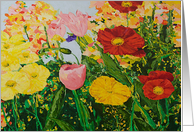 Happy Birthday - Red & Yellow Poppies card