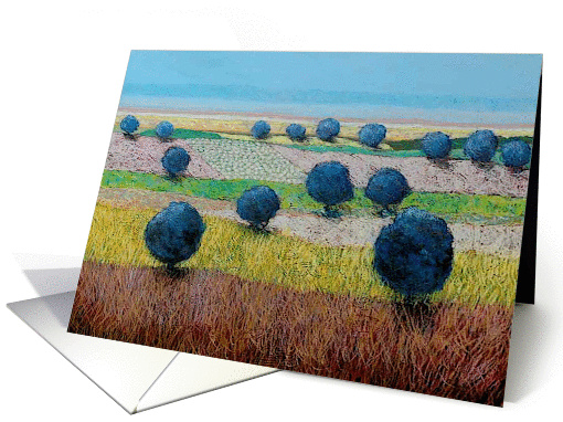 Happy Birthday - Blue Trees and Fields card (1116080)